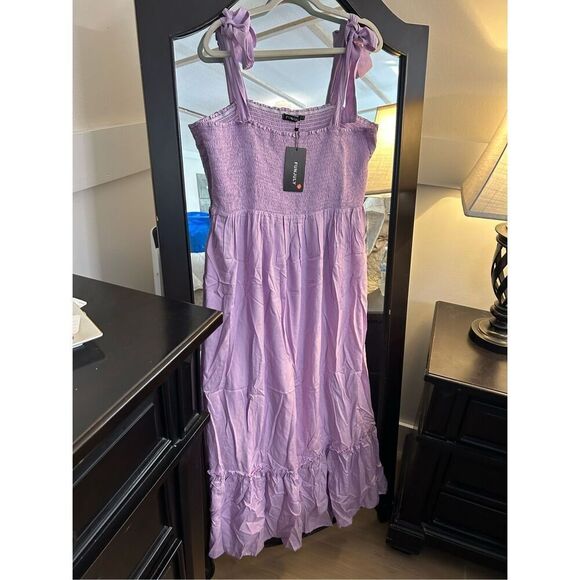 NEW Smocked Maternity Summer Dress Ruffle Maxi Dress 2X - Picture 6 of 6